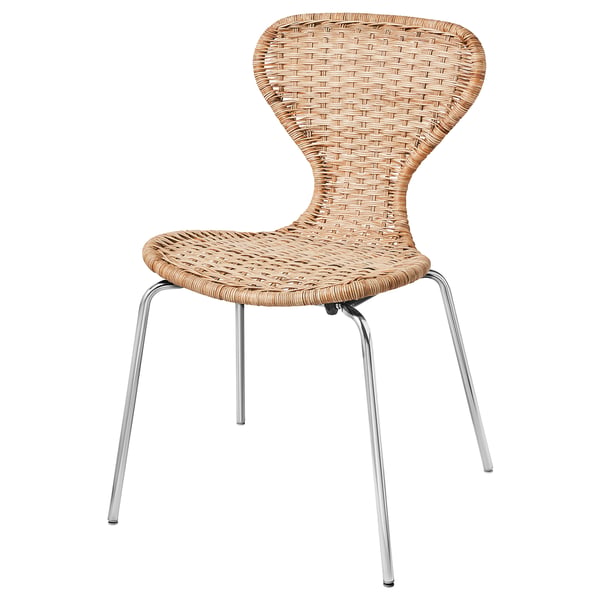 ÄLVSTA Silla, hecho a mano ratán/Sefast cromado