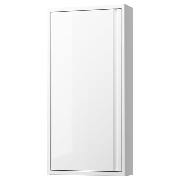 ÄNGSJÖN Gabinete de pared+puerta, alto brillo blanco, 18x6x37 "