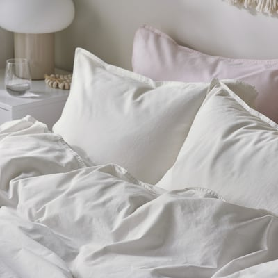 ÄNGSLILJA Funda nórdica+funda(s) de almohada, blanco, Tamaño Full/Queen (Doble/Queen)