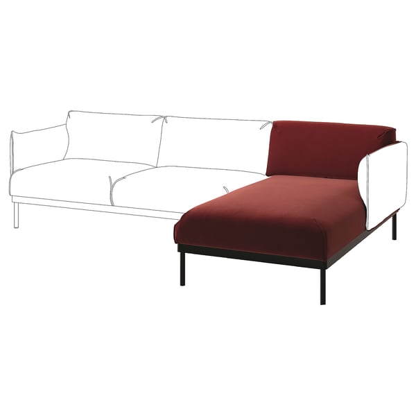 ÄPPLARYD Módulo chaise longue, Djuparp marrón rojizo