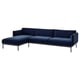 ÄPPLARYD Sofá 4 plazas+chaise longue, Djuparp azul oscuro
