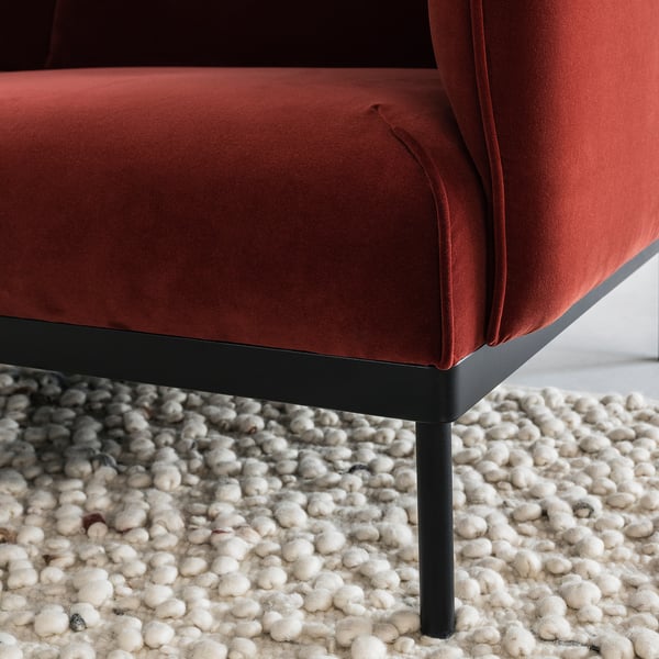 ÄPPLARYD Sofá 4 plazas+chaise longue, Djuparp rojo/marrón