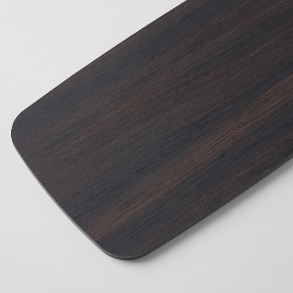 AKTERSKARP Abanico techo+luz LED, regulable/efecto madera gris oscuro