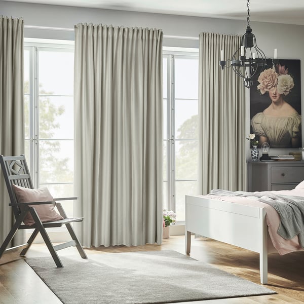 ANNAKAJSA Cortinas opacas, 1 par, blanco/+cinta de fruncir, 57x118 "