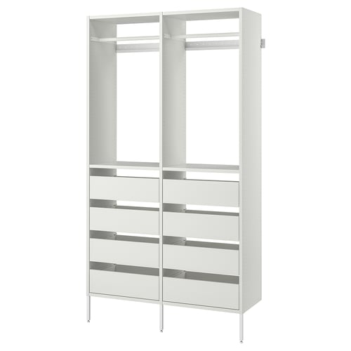 AURDAL Combinación de armario, blanco, 49 1/4x15 3/4x87 "