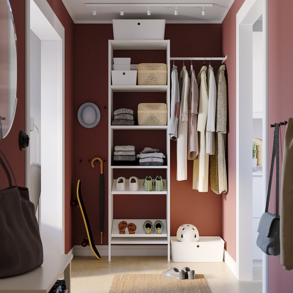 AURDAL Combinación de armario, blanco, 47-60x15 3/4x87 "