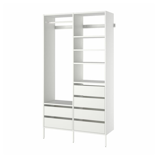 AURDAL Combinación de armario, blanco, 49 1/4x15 3/4x87 "