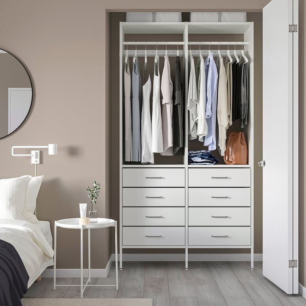 AURDAL Combinación de armario, blanco, 49 1/4x15 3/4x87 "