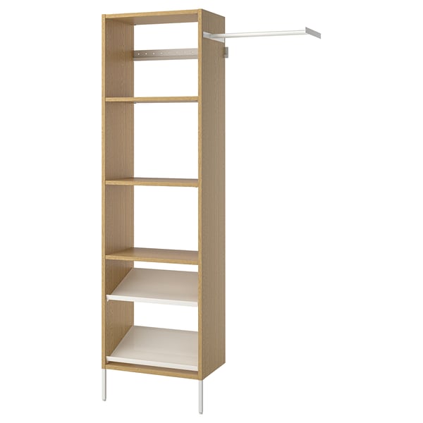 AURDAL Combinación de armario, chapa de roble/blanco, 47-60x15 3/4x87 "