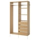 AURDAL Combinación de armario, chapa de roble/blanco, 49 1/4x15 3/4x87 "