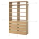 AURDAL Combinación de armario, chapa de roble/blanco, 92 1/8-118 1/8x15 3/4x87 "