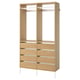 AURDAL Combinación de armario, chapa de roble/blanco, 49 1/4x15 3/4x87 "