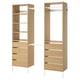 AURDAL Combinación de armario, chapa de roble/blanco, 72-79 1/8x15 3/4x87 "