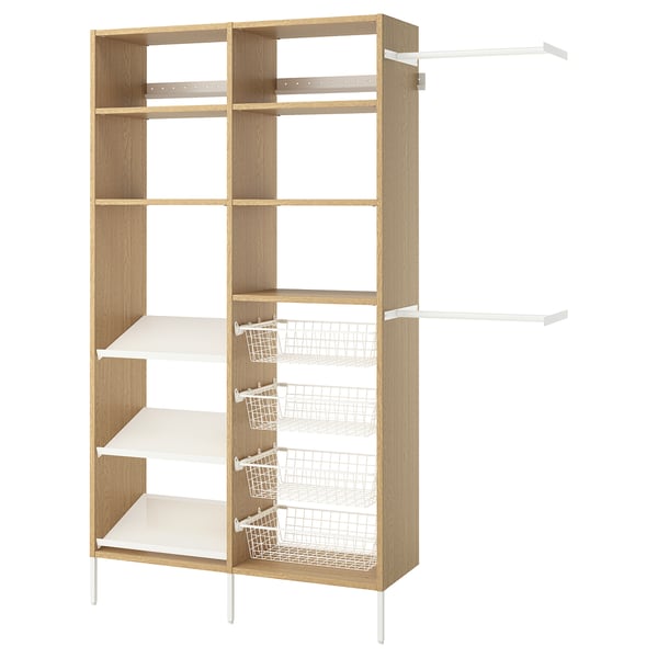 AURDAL Combinación de armario, chapa de roble/blanco, 70 5/8-83 5/8x15 3/4x87 "