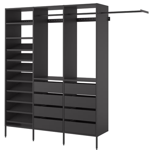 AURDAL Combinación de armario, gris oscuro, 95 1/8-108 1/8x15 3/4x87 "