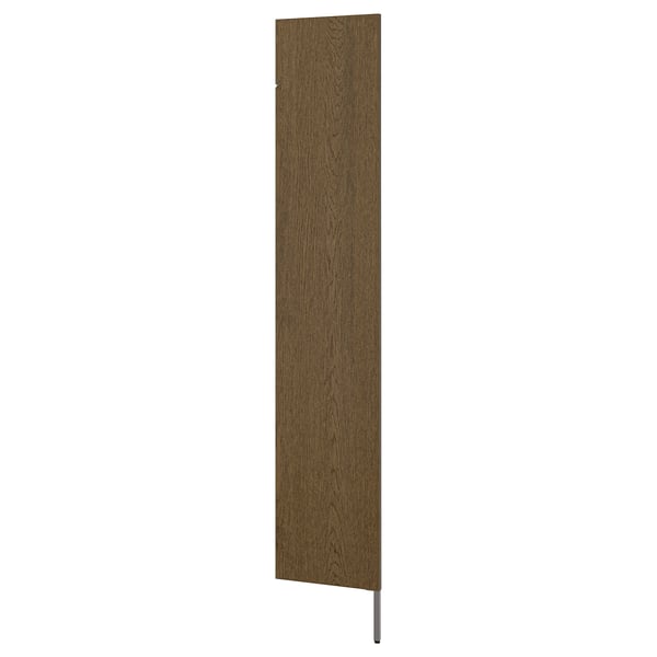 AURDAL Panel lateral con pata, marrón chapa de roble teñida, 15 3/4x87 "