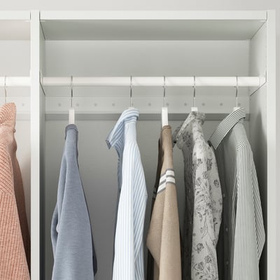 AURDAL Riel para ropa, blanco, 22 1/4 "