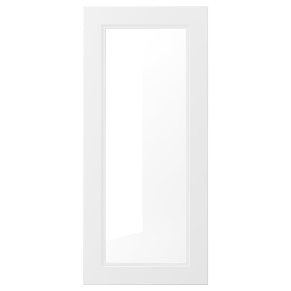 AXSTAD Puerta de vidrio, blanco mate, 18x40 "