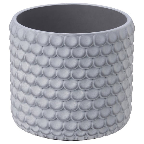 BÄCKDRÅG Maceta, motivo escamas pez/blanco gris, 4 ¾ "