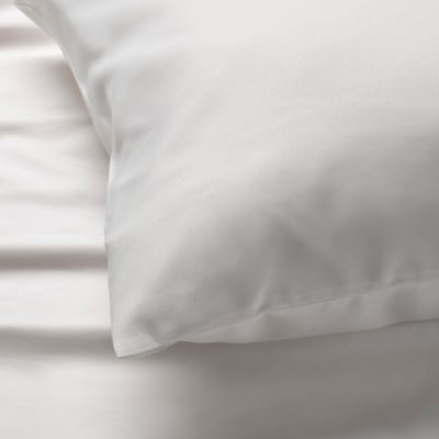BÄRGLIM Funda de almohada, blanco, Tamaño queen