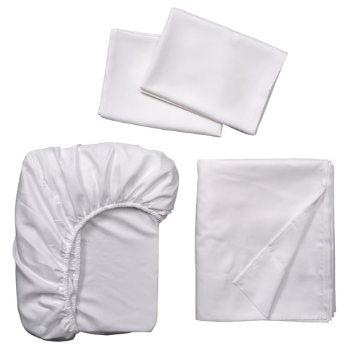 BÄRGLIM Juego de sábanas, blanco, Tamaño queen