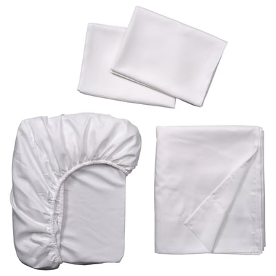 BÄRGLIM Juego de sábanas, blanco, Tamaño queen