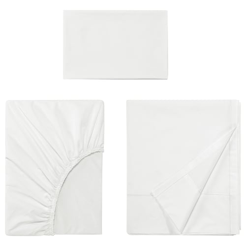 BALSAMPOPPEL Juego de sábanas, blanco, Tamaño twin