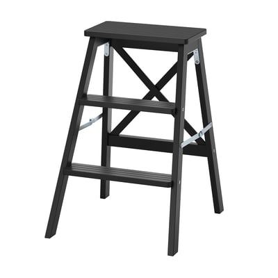 BEKVÄM Taburete con peldaños, negro, 24 3/4 "