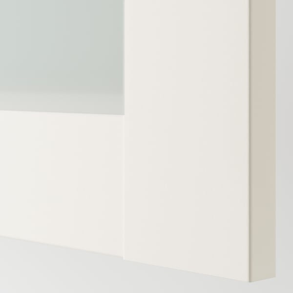 BERGSBO Puerta, vidrio esmerilado/blanco, 19 1/2x90 3/8 "