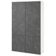 BESTÅ Combinación almacenamiento+puertas, blanco Bergsviken/negro efecto de mármol, 47 1/4x16 1/2x76 "