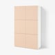 BESTÅ Combinación almacenamiento+puertas, blanco/Björköviken chapa de abedul, 47 1/4x16 1/2x76 "
