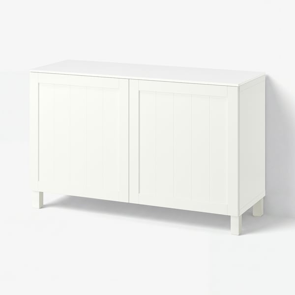 BESTÅ Combinación almacenamiento+puertas, blanco/Pipmakare blanco, 47 1/4x16 1/2x29 5/8 "