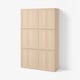 BESTÅ Combinación almacenamiento+puertas, efecto de roble teñido en blanco/Hanviken efecto de roble teñido en blanco, 47 1/4x16 1/2x76 "
