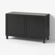 BESTÅ Combinación almacenamiento+puertas, negro-marrón/Hanviken/Stubbarp negro-marrón, 47 1/4x16 1/2x29 1/8 "
