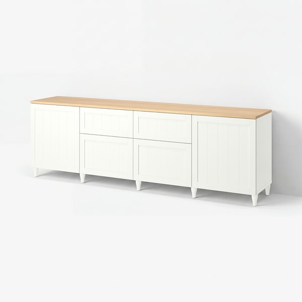 BESTÅ Combinación de almacenaje, blanco/Pipmakare blanco, 94 1/2x16 1/2x29 7/8 "