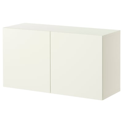 BESTÅ Estantería con puertas, blanco/Lappviken blanco, 47 1/4x16 1/2x25 1/4 "