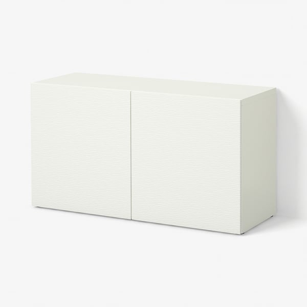BESTÅ Estantería con puertas, Laxviken blanco, 47 1/4x16 1/2x25 1/4 "