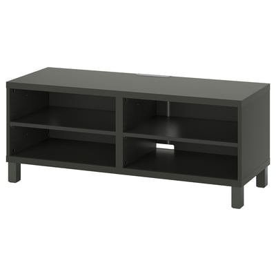 BESTÅ Mueble para TV, gris oscuro, 47 1/4x15 3/4x18 7/8 "
