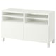BESTÅ Mueble para TV+puertas, blanco/Förvaltare blanco, 47 1/4x16 1/2x29 1/8 "