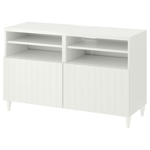 BESTÅ Mueble para TV+puertas, blanco/Sutterviken/Kabbarp blanco, 47 1/4x16 1/2x29 1/8 "