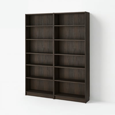 BILLY Combinación de libreros, marrón oscuro efecto de roble, 63x11x79 1/2 "