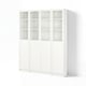 BILLY / OXBERG Comb librero+panel/puerta vidrio, blanco, 63x11 3/4x79 1/2 "