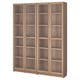 BILLY / OXBERG Comb librero+puertas de vidrio, efecto de roble, 63x79 1/2 "