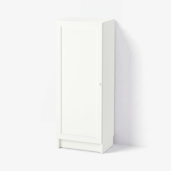 BILLY / OXBERG Librero con puerta, blanco, 15 3/4x11 3/4x41 3/4 "