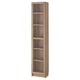 BILLY / OXBERG Librero con puerta de vidrio, efecto de roble/vidrio transparente, 15 3/4x11 3/4x79 1/2 "