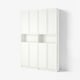 BILLY / OXBERG Librero/módulo exten altura/puertas, blanco, 63x11 3/4x93 1/4 "