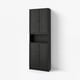 BILLY / OXBERG Librero+puertas/módulo extensión, negro efecto de roble, 31 1/2x11 3/4x93 1/4 "