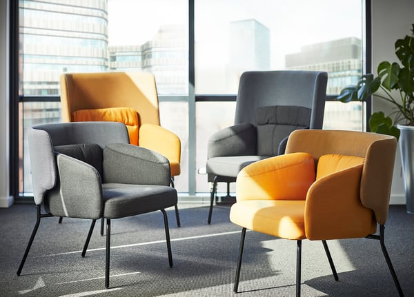 BINGSTA Sillón, Vissle amarillo oscuro/Kabusa amarillo oscuro