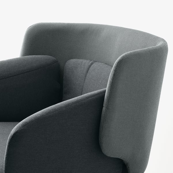 BINGSTA Sillón, Vissle gris oscuro/Kabusa gris oscuro