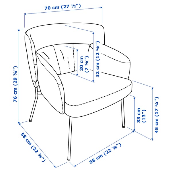 BINGSTA Sillón, Vissle gris oscuro/Kabusa gris oscuro